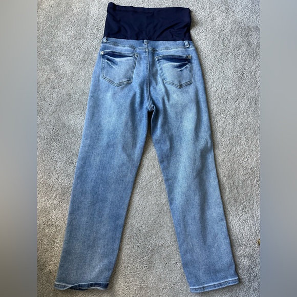 Pink Blush Maternity Jeans Straight Fit Over Bump Panel SUPER CUTE! - Picture 5 of 7